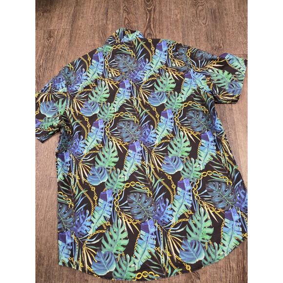 Broken Threads Tropical Shirt Short SLeeveXL Addicted to Summer Bold Leaf Print - Picture 4 of 4